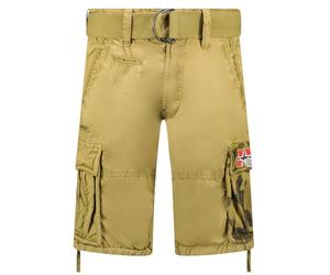 Geographical Norway pastque Men Bermudas Hombre Casual Cotton, Bermudas Sport Cargo Hombre, Bermudas Cortas con Cinturón Normal Fit, Hombre Primavera Verano (Putty XXL)