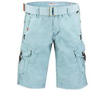 Geographical Norway Peanut Men - Bermudas Short Algodón Fit - Pantalones Cortos Deportivos para Hombres - Bermudas Hombre - Shorts Cortos Cinturón - Bermuda Ajuste Normal Cómodo Azul Cielo 3XL