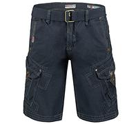 Geographical Norway Peanut Men - Bermudas Short Algodón Fit - Pantalones Cortos Deportivos para Hombres - Bermudas Hombre - Shorts Cortos Cinturón - Bermuda Ajuste Normal Cómodo Azul Marino XXL