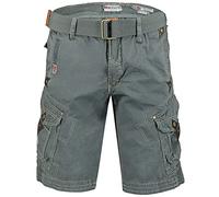 Geographical Norway Peanut Men - Bermudas Short Algodón Fit - Pantalones Cortos Deportivos para Hombres - Bermudas Hombre - Shorts Cortos Cinturón - Bermuda Ajuste Normal Cómodo Azul M