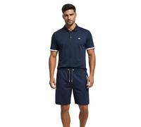 Geographical Norway Poliar Men Bermuda Hombre Pantalón Corto Molleton Algodón Poliéster Corte Recto Cintura Elástica Cordón Contraste Bolsillos Laterales Estampados Estilo Verano (Azul Marino M)