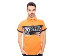 Geographical Norway Polo de hombre de manga corta de algodón Men Kavrilos SS Men - Media manga con logotipo bordado e impresiones (L, naranja), NARANJA, Large