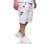 Geographical Norway Pratique Perle - Pantalones cortos cargo para hombre, con cinturón, bordados Blanco XXL