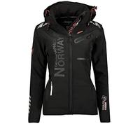 Geographical Norway REINE LADY - Chaqueta Softshell Impermeable Mujer - Chaqueta Capucha Exteriores - Chaqueta Cortavientos Invierno - Actividades Senderismo Aire Libre