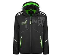 Geographical Norway Robin Men - Chaqueta Softshell Hombre Impermeable Con Capucha - Abrigo Para Hombres Outdoor Cortavientos Resistente - Senderismo Esquí Otoño Invierno Primavera (Negro L)