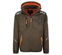 Geographical Norway Robin Men - Chaqueta Softshell Hombre Impermeable Con Capucha - Abrigo Para Hombres Outdoor Cortavientos Resistente - Senderismo Esquí Otoño Invierno Primavera (Caqui L)