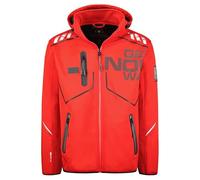 Geographical Norway Robin Men - Chaqueta Softshell Hombre Impermeable Con Capucha - Abrigo Para Hombres Outdoor Cortavientos Resistente - Senderismo Esquí Otoño Invierno Primavera (Rojo L)