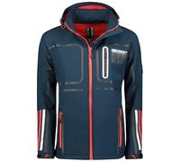 Geographical Norway Romano Men - Chaqueta Softshell Hombre Impermeable Con Capucha - Abrigo Para Hombres Outdoor Cortavientos Resistente - Senderismo Esquí Otoño Invierno Primavera (Marino XL)