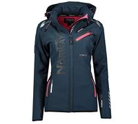 Geographical Norway Romantic Turbo-Dry - Chaqueta para mujer (softshell, con capucha extraíble) (Azul, XL)