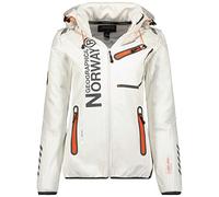 Geographical Norway Romantic Turbo-Dry - Chaqueta para mujer (softshell, con capucha extraíble) (Blanco, XL)