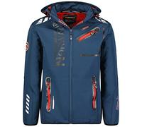 Geographical Norway Royaute Men - Chaqueta Softshell Hombres Impermeable Con Capucha - Chaqueta Outdoor Cortavientos Resistente - Senderismo Esquí Otoño Invierno Primavera (Marina roja M)