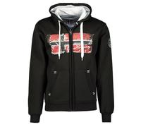 Geographical Norway Sudadera Gayto Logo de Bandera Manga Larga Cierre Full Zip Capucha Ajustable Bolsillos Laterales Externos Color Negro, Negro , XXXL
