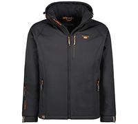 Geographical Norway Taboo Men - Chaqueta Softshell Hombres Impermeable Con Capucha - Chaqueta Outdoor Cortavientos Resistente - Senderismo Esquí Otoño Invierno Primavera (Gris Oscuro XXL)