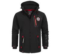 Geographical Norway Tacebook Men - Chaqueta Softshell Hombres Impermeable Con Capucha - Chaqueta Outdoor Cortavientos Resistente - Senderismo Esquí Otoño Invierno Primavera (Negro S)