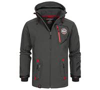 Geographical Norway Tacebook Men - Chaqueta Softshell Hombres Impermeable Con Capucha - Chaqueta Outdoor Cortavientos Resistente - Senderismo Esquí Otoño Invierno Primavera (Gris Oscuro XL)
