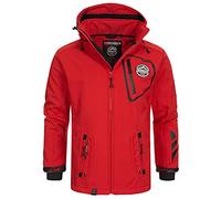 Geographical Norway Tacebook Men - Chaqueta Softshell Hombres Impermeable Con Capucha - Chaqueta Outdoor Cortavientos Resistente - Senderismo Esquí Otoño Invierno Primavera (Rojo S)