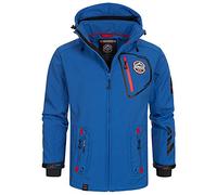 Geographical Norway Tacebook Men - Chaqueta Softshell Hombres Impermeable Con Capucha - Chaqueta Outdoor Cortavientos Resistente - Senderismo Esquí Otoño Invierno Primavera (Azul Rey XL)