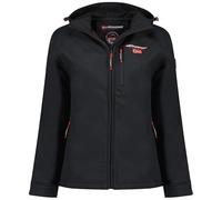 Geographical Norway Tacer Lady - Chaqueta Softshell Mujer Impermeable Con Capucha - Abrigo Mujeres Outdoor Cortavientos Resistente - Senderismo Esquí Otoño Invierno Primavera (Negro M)