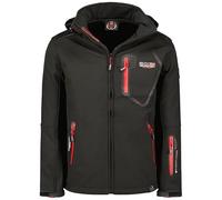 Geographical Norway Tanada Men - Chaqueta Softshell Hombre Impermeable Con Capucha - Abrigo Para Hombres Outdoor Cortavientos Resistente - Senderismo Esquí Otoño Invierno Primavera (Negro M)