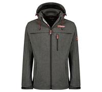 Geographical Norway tarmak men Chaqueta Softshell Impermeable con Capucha para Hombre, Cortavientos táctica Duradera, Senderismo Esquí Otoño Invierno Primavera (Gris Oscuro XXL)