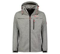 Geographical Norway tarmak men Chaqueta Softshell impermeable con capucha para hombre, resistente al viento táctica, Senderismo Esquí Otoño Invierno Primavera (Gris claro XL)