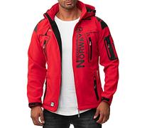 Geographical Norway Techno - Chaqueta flexible para hombre, con capucha desmontable, Hombre, color rojo, tamaño small