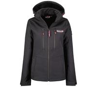 Geographical Norway Timmex Lady - Chaqueta Softshell Mujer Impermeable Con Capucha - Abrigo Mujeres Outdoor Cortavientos Resistente - Senderismo Esquí Otoño Invierno Primavera (Marino Negro L)