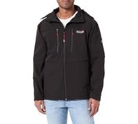 Geographical Norway Timmex Men - Chaqueta Softshell Hombre Impermeable Con Capucha - Abrigo Para Hombres Outdoor Cortavientos Resistente - Senderismo Esquí Otoño Invierno Primavera (Negro S)