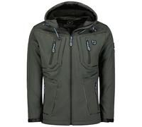 Geographical Norway Topere Men - Chaqueta Softshell Hombre Impermeable Con Capucha - Abrigo Para Hombres Outdoor Cortavientos Resistente - Senderismo Esquí Otoño Invierno Primavera (Gris Oscuro XL)