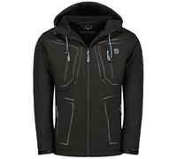 Geographical Norway Topere Men - Chaqueta Softshell Hombre Impermeable Con Capucha - Abrigo Para Hombres Outdoor Cortavientos Resistente - Senderismo Esquí Otoño Invierno Primavera (Negro XXL)