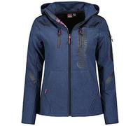 Geographical Norway trufa dama Chaqueta Softshell impermeable con capucha para exteriores para mujer, Chaqueta resistente al viento, Senderismo Esquí Otoño Invierno Primavera (Azul marino XL)