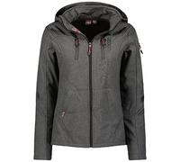 Geographical Norway trufa dama Chaqueta Softshell impermeable con capucha para exteriores para mujer, Chaqueta resistente al viento, Senderismo Esquí Otoño Invierno Primavera (Gris oscuro M)