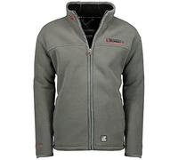 Geographical Norway UBOLT Men - Hombre Manga Larga Lana Polar - Chaqueta Caliente Resistente Fleece - Bolsillo Cuello Cremallera - Ideal Actividades Aire Libre Invierno Gris M