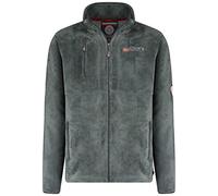 Geographical Norway Upload Men - Hombres vellón de la cremallera - Hombres suave sudadera de invierno caliente chaqueta - suave forrado de manga larga (Gris_oscuro XL)