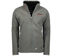 Geographical Norway - Chaqueta de forro polar para hombre ureka, con forro de pelo de peluche gris oscuro M