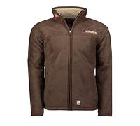 Geographical Norway UREKA - Chaqueta polar cálida para hombre, con forro de piel, talla S a XXXL, marrón, S