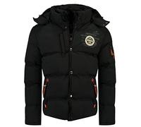 Geographical Norway VERVEINE BELL - Chaqueta de invierno, para hombre - chaqueta deportiva cortavientos - Parka/Abrigo con capucha - de manga larga, Negro , XL