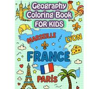 Geography Coloring Book for Kids: world map coloring book, with 50 Countries, Including Flags, Capitals, Major cities and Landmarks
