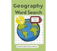 Geography Word Search Puzzle Book: Word Searches with Easy to Read Print about Geography, Travel, Topography and More | 6x9 inches, 110 pages | 50+ ... … Gift for Vacations, Holidays and Free Times