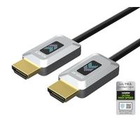 GeoHN.G Cable de fibra óptica 8K HDMI 7.5M, certificado 48Gbps Ultra High Speed HDMI 2.1 Cable 8K @ 60Hz 4K @120Hz Dinámico/HDR10/eARC/HDCP 2.2&2.3/3D, compatible con RTX3090/PS5/Roku TV/HDTV/Blu-ray