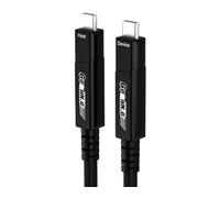 GeoHN.G Cable de fibra óptica USB C a USB C de 15 m, 10 Gbps, 4 líneas de larga distancia, cable de vídeo USB 3.2 con PD 60 W para auriculares VR/AR, cámara web, ordenador portátil, cámara, mini PC y