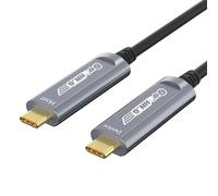 GeoHN.G Cable de fibra óptica USB C a USB C de 15 m, cable de extensión USB 3.2 de transferencia de datos de larga distancia de alta velocidad de 10 Gbps, AOC para VR/AR, Quest2, cámara web, cámara,