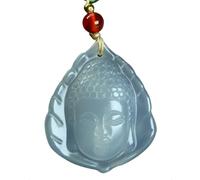 GeOinQL Colgante de jade, Fengshui Wisdom and Compassion Buddhism Signs Amulet Men and Women Chalcedony Pendant
