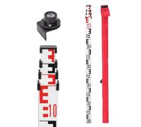 GEOLENI varilla de nivelación de aluminio de 1 mm de grosor, impresión E, con bolsas de transporte y nivel de barra