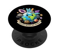 Geology Rocks My World Cute Earth Crystals Science Lover PopSockets PopGrip Adhesivo