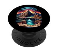 Geology Rocks My World Funny Earth Science Geologist Pun PopSockets PopGrip Adhesivo