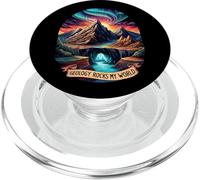 Geology Rocks My World Funny Earth Science Geologist Pun PopSockets PopGrip para MagSafe