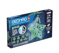 GEOMAG - Construcción magnética para niños y Adolescentes, 93 Piezas | Glow Recycled, construcciones geométricas de plástico reciclado, brillan en la oscuridad, juegos STEM educativos