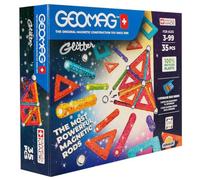 Geomag, Glitter Recycled, Construcciones Magnéticas Efecto Glitter, Barras Magnéticas Luminosas de Colores, Paquete de 35 Piezas, Plástico 100% Reciclado