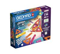 Geomag, Glitter Recycled, Construcciones Magnéticas Efecto Glitter, Barras Magnéticas Luminosas de Colores, Paquete de 35 Piezas, Plástico 100% Reciclado